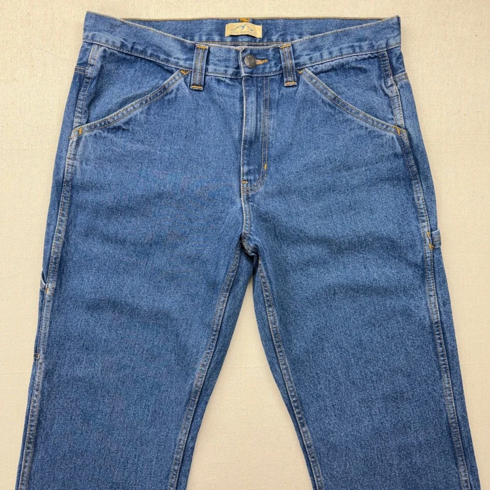 Mountain and Wave Mens Carpenter Jeans Medium Wash Blue Denim 34x32‎ 3877TS